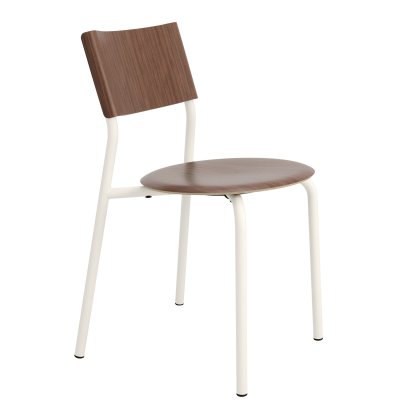 SSD Chair, Metal/Wood, Walnut, Cream white