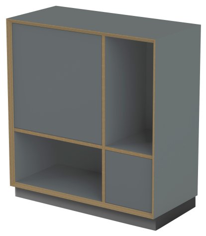 Vertiko Ply Shelf, Version 2, Anthracite, With base
