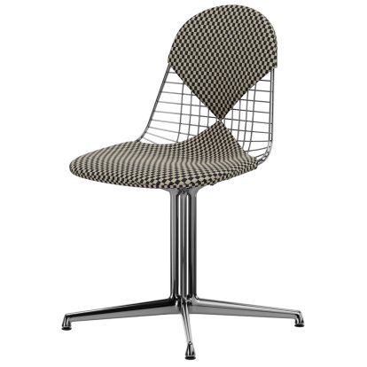 Wire Chair DKL, Aluminium polished, Seat and backrest cushion (Bikini), Checker