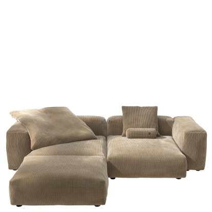 Vetsak Sofa Set 3, Cord velours - Sand, With cushions