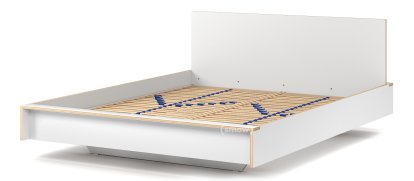 Flai Bed, 160 x 200, With headboard, CPL white, With slatted frame