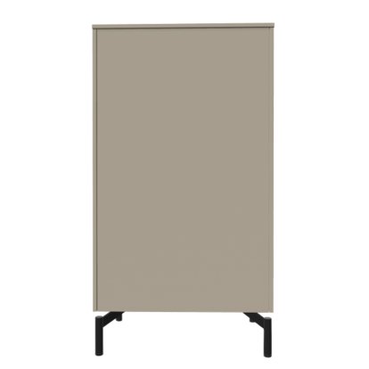 Aventa Sideboard with Doors, 60 cm, 4 Height grids, Melamine stone grey, Metal feed