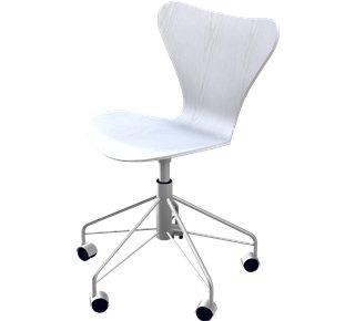 Series 7 Swivel Chair 3117, Coloured ash, White