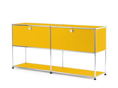 USM Haller Sideboard L with 2 Drop-down Doors, Lower Tier Structure, Golden yellow RAL 1004