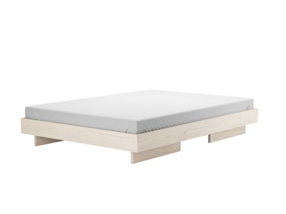 Zians Bed, 160 x 200 cm (Medium), Without headboard, Waxed ash with white pigment
