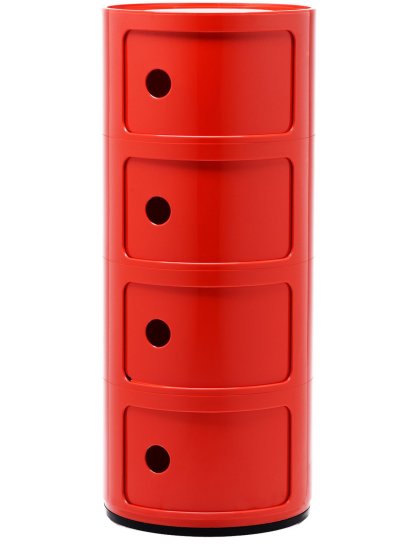 Componibili Round - 4 Compartments, Red