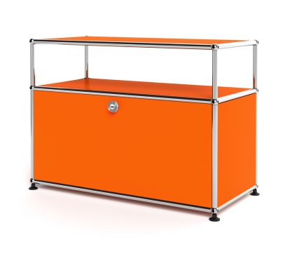 USM Haller Lowboard M with Extension, Customisable, Pure orange RAL 2004, With drop-down door, Without cable entry hole