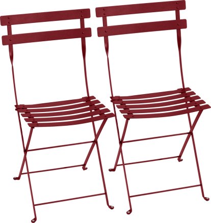 Bistro Folding Chair Set of 2, Chili