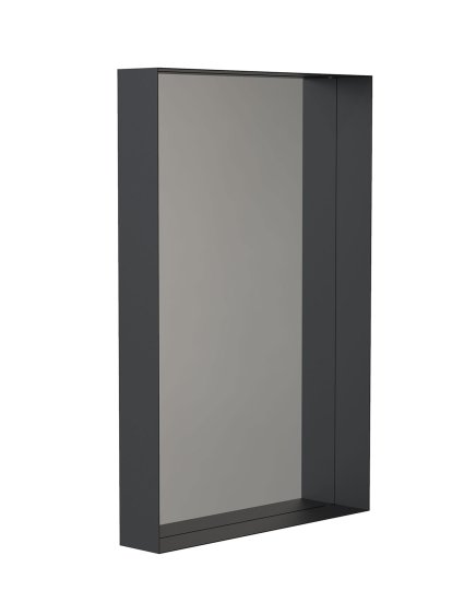Unu Mirror rectangular, H 90 x W 60 cm, Black matt