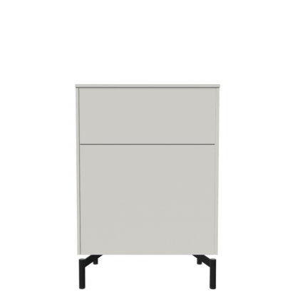 Aventa Sideboard with Door and Drawer, 60 cm, 3 Height grids, Melamine white, Metal feed