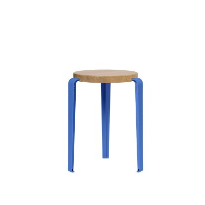 Lou Stool, Solid Wood, Solid oak, Azure Blue