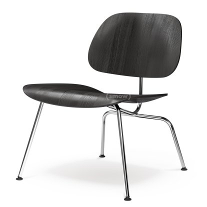 Plywood Group LCM / LCM Leather Chair, Black ash, Polished chrome