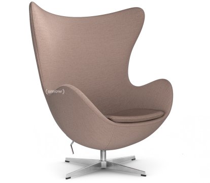 Egg Chair, Christianshavn, Christianshavn 1130 - Light Red Uni, Satin polished aluminium, Without footstool