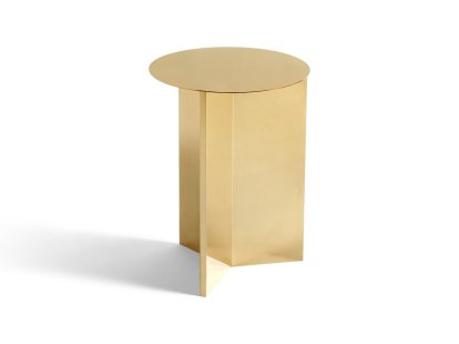 Slit Side Table, Steel, H 47 x Ø 35 cm, Brass polished