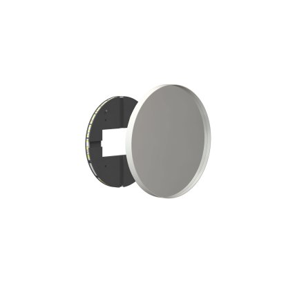 Unu mirror with LED lighting round (set), ø 40 cm, White matt