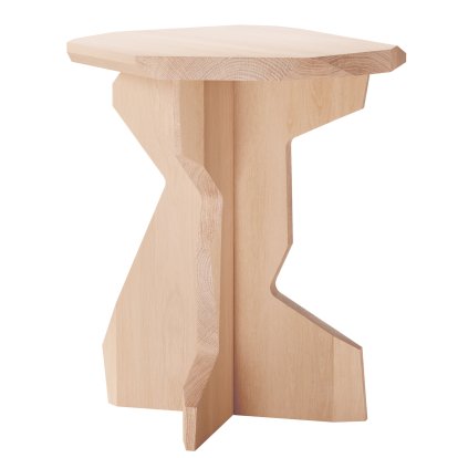 Fels Stool, Waxed oak with white pigment