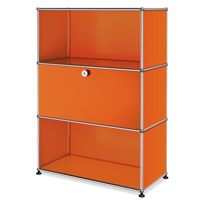 USM Haller Highboard M with 1 Drop-down Door, Pure orange RAL 2004