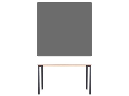 Seiltänzer Table, 75 x 120 x 120 cm, Laminate silk-matt dark grey, Red