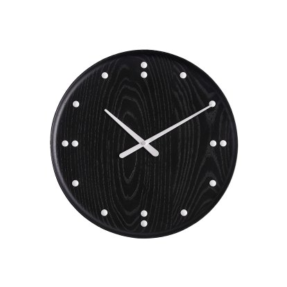 FJ Wall Clock, Ø 25 cm, Black stained ash