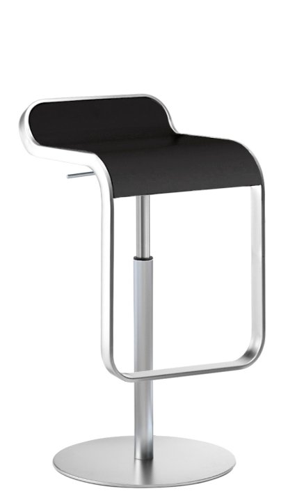LEM Bar Stool, 55-67 cm, Black / matt chrome-plated