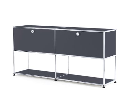USM Haller Sideboard L with 2 Drop-down Doors, Lower Tier Structure, Anthracite RAL 7016