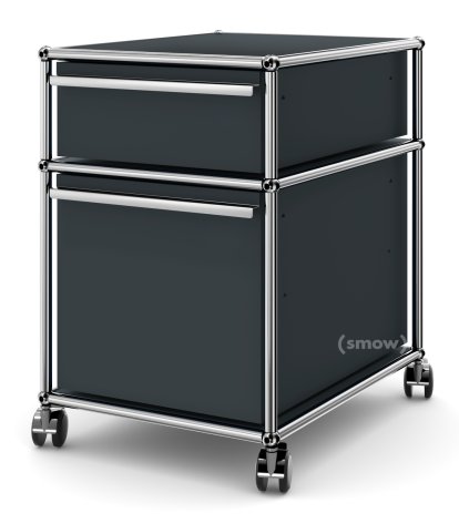 USM Haller Mobile Pedestal with Hanging File Basket, No locks, Anthracite RAL 7016