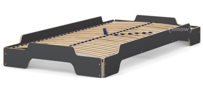 Rolf Heide Stacking Bed, 100 x 200, Anthracite CPL, edges ioled and waxed, Solid wood frame