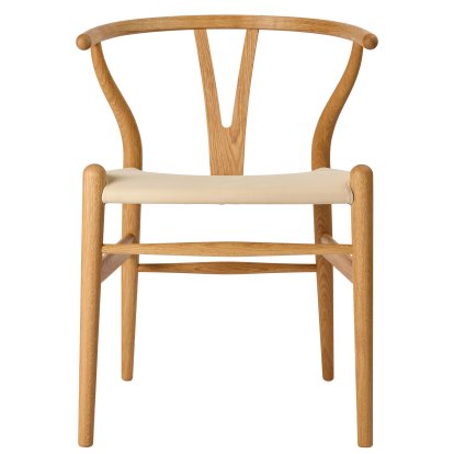 CH24P Wishbone Chair Leather, Oiled oak, Terra Sand 20364