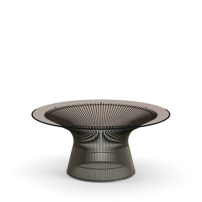 Platner Sofa Table, Small (diameter 91,5 cm), Bronze, metallic, Bronzed glass