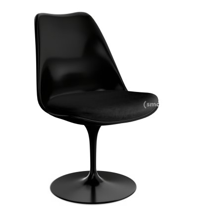 Saarinen Tulip Chair, Swivel, Seat cushion, Black, Black (Eva 138)