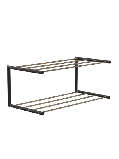 Nova Shoe Rack, W 61,9 x W 30 cm , Polished gold / matt black