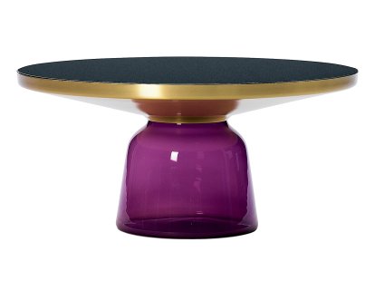 Bell Coffee Table, Brass with clear varnish, Amethyst violet
