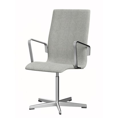Oxford Office Swivel Chair, With armrests, Middle-high back, Fixed base, Hallingdal 65, 110 - White/grey