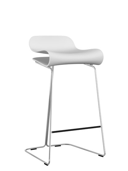 BCN Bar Stool, White, Chrome-plated Steel, Kitchen version: 67 cm