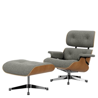 Eames Lounge Chair & Ottoman Nubia, Cream dark brown / cherry, natural