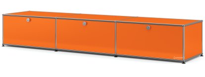 USM Haller Lowboard XL, Customisable, Pure orange RAL 2004, With 3 drop-down doors, 50 cm