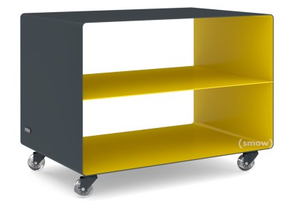Trolley R 103, Bicoloured, Anthracite grey (RAL 7016) - Traffic yellow (RAL 1023), Transparent castors