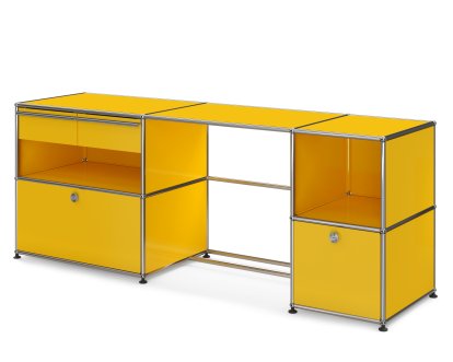 USM Haller Desktop Type 3, Golden yellow RAL 1004, Adjustable feet