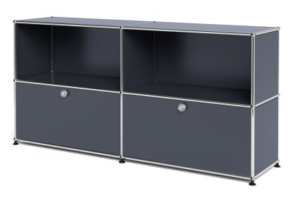 USM Haller Sideboard L with 2 Drop-down Doors, Anthracite RAL 7016