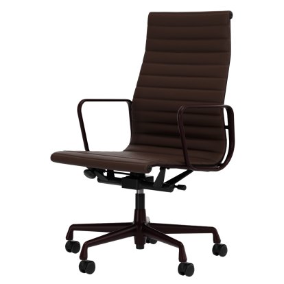 Aluminium Group EA 119, Aluminium powder coated dark-bordeaux, Leather (Standard), Marron