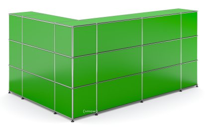 USM Haller Counter Type 4, USM green, Corner closed