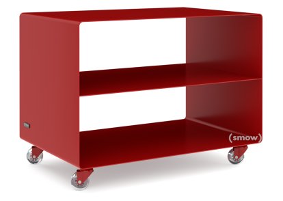 Trolley R 103, Self-coloured, Ruby red (RAL 3003), Transparent castors