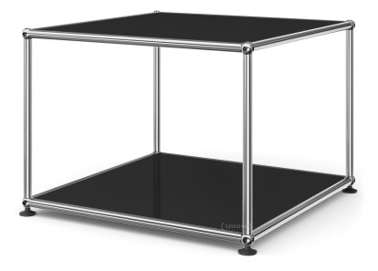USM Haller Side Table 50, Both panels metal, Graphite black RAL 9011