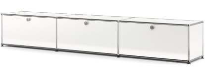 USM Haller Lowboard XL, Customisable, Pure white RAL 9010, With 3 drop-down doors, 35 cm