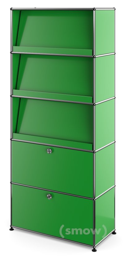 USM Haller Storage Unit with 3 Angled Shelves, USM green