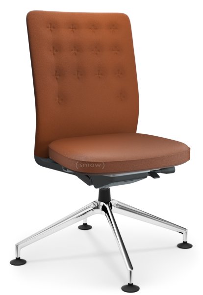 ID Trim Conference, With lumbar support, Without armrests, Basic dark, Seat and back Plano, Cognac