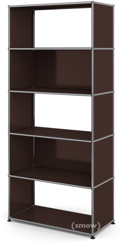 USM Haller Living Room Shelf M, 2 back panels, USM brown