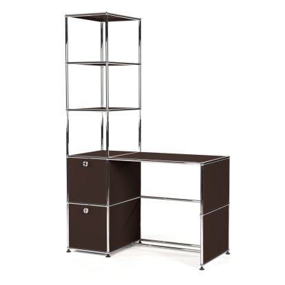 USM Haller Desk With Shelf Unit, USM brown