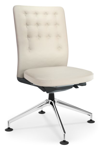 ID Trim Conference, Without lumbar support, Without armrests, Basic dark, Seat and back, leather, Snow