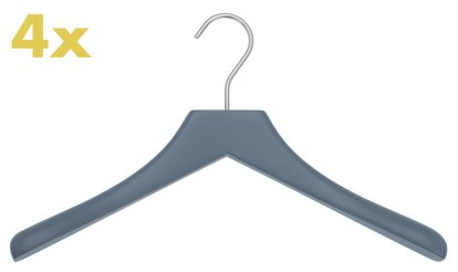 Coat Hangers 0112 Set of 4, Steel blue, Chrome matt